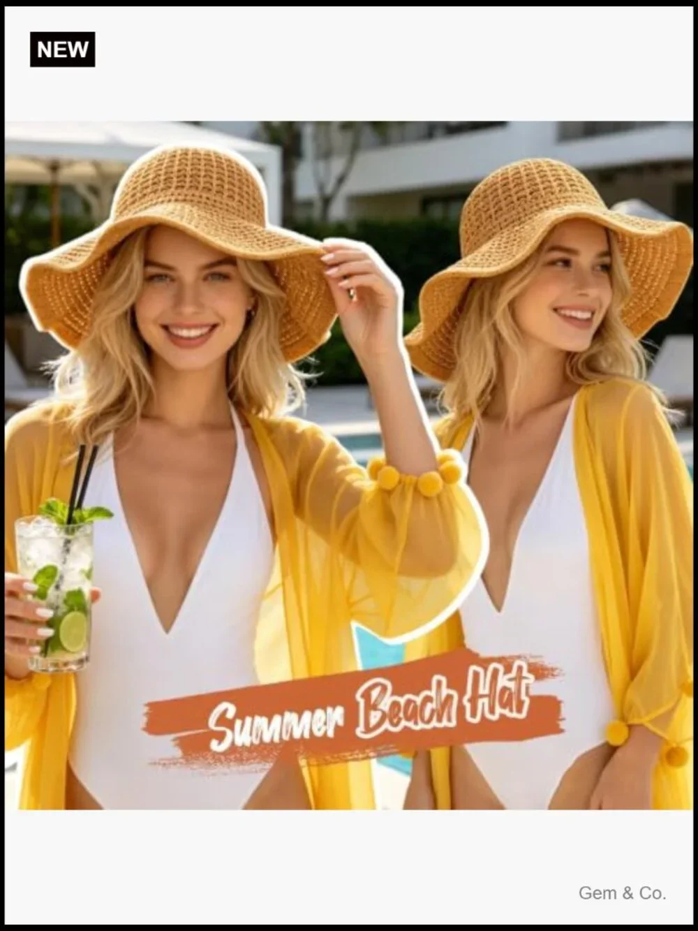 Straw Bucket Sun Hat UV Protection Foldable Packable Travel Beach